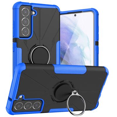 China Shockproof For Samsung Galaxy S21 Fe Phone Case Silicone Cover Finger Ring Cover Full Magnetic Case Shopckproof Stand For Samsung for sale