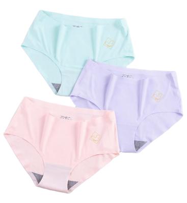 China Wholesale Antibacterial Traceless Briefs Custom Logo Ice Silk Seamless One Piece Maternity Underwear Girl Panties Ice Silk Briefs for sale