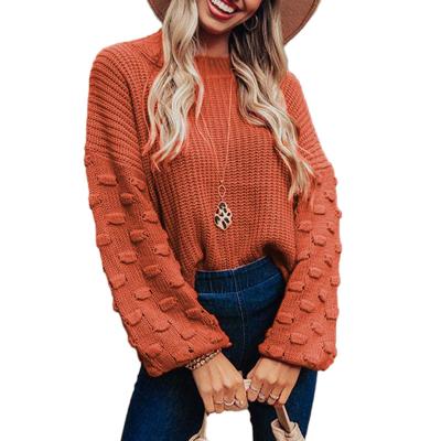 China Fashionable QUICK DRY Sweater Women Puff Sleeve Autumn Solid Sweater Pullover Sweaters Full Long for sale