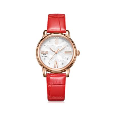 China Red Day/Date Quartz Watches Japan Movement Women Wristwatches Watch For Girls for sale