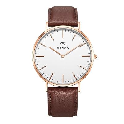 China Auto Date Relogio masculino new casual watch simple design dial genuine leather quartz watches for sale