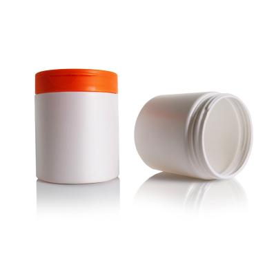 China Wholesale 500ml Cosmetic PE Plastic Jar With Lid Cylinder Wide Mouth Bottle For Beauty Mask Household Products Cosmetic Plastic Containers for sale