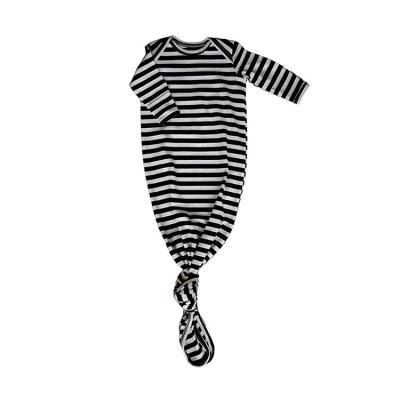 China Eco-Friendly Baby Stripe Sleep Robe Newborn Link Long Sleeve Nightgowns Eco-Friendly for sale