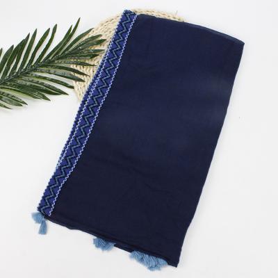 China Long Scarf Women Cotton Hemp Shawl Solid Color Big Muslim Hijab Scarf Cotton Hijab Scarf For Women for sale