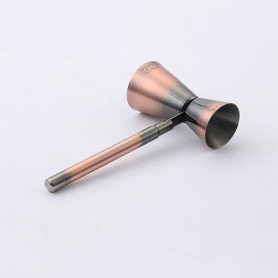 China Viable Wholesale Custom Copper Rose Double Bar Accessories Jigger with Handle for sale