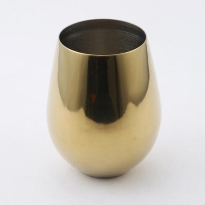 China China Viable Factory Direct Plated Glass Wine Cup Stainless Steel Round Beer Mug for sale