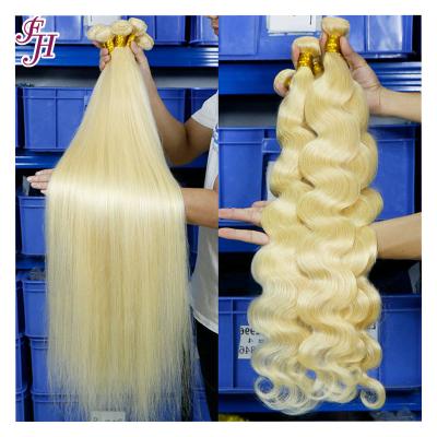 China Silky Straight Wave FH Cuticle Aligned 613 Raw Brazilian Virgin Hair Human Weave Bundle 613 Blonde Hair Extension 613 Virgin Hair Bundles for sale