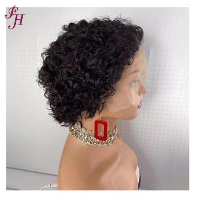 China Pixie Wig FH Cuticle Aligned Pixie Lace Wigs Virgin Hair Pixie Curls Short Lace Front Wig Pixie Cut Hair Wig for sale