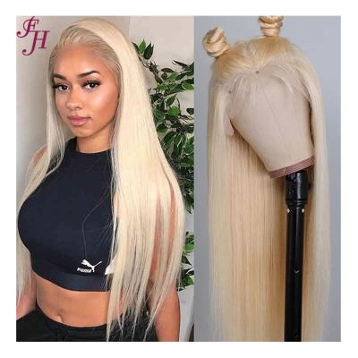 China Blonde Straight Lace Front Wig Human Hair Wig 13x4 613 Brazilian Human Hair Frontal HD Full Lace FH Wigs For Black Women for sale