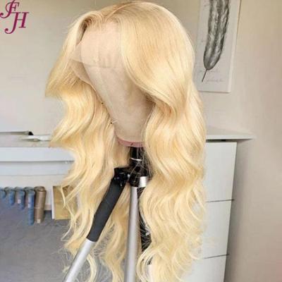 China 100% HD Lace Front Wig 13x4 Lace Frontal Wig Transparent Cuticle Aligned Closure Blonde Wig for sale