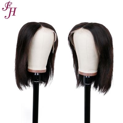 China Hair Vendor Wholesale Silky Straight Transparent 13x4 Lace Front Short Wave FH Wigs Dangle Hair Wig for sale