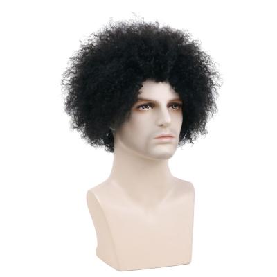 China 100% Curly Hair Men's Wigs Natural Mens Wigs Short Curly Afro Kinky Curly Hair Wigs for sale