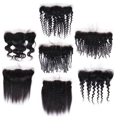 China Wholesale 13x4 Brazilian 100% Human Hair Raw Silky Straight Human Hair Becus Wave Frontal Closure For Women for sale