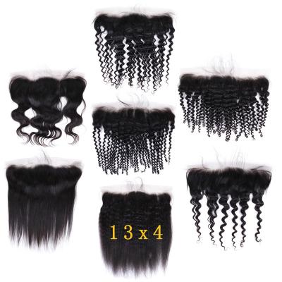 China HD Lace Up Closure / Headband Cheap Pre Plucked Full Hd Transparent Swiss Virgin Lace Frontal Closure With Bundles Seller for sale