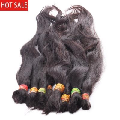 China Straight raw indian volume no weft 100% virgin unprocessed cheap human braiding hair bulk hair for sale