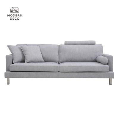 China Durable Sofa Couches Gray Modern Scandi Scandinavian Gray Upholstery In Living Room Decor Interior Design for sale