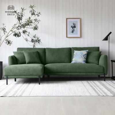 China Best Quality Convertible Green L Sectional Sofa With Removable Back Cushions Custom Modern Living Room for sale