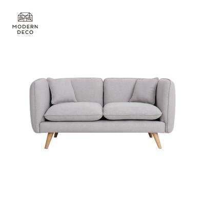 China Durable seater seater plazas loveseat 2 sofa couch gray wooden leg scandinavian upholstered modern scandi interior design for sale