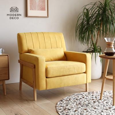 China Modular simple modern simple living room furniture yellow fabric seater sofa couch chair indoor custom made 1 for sale