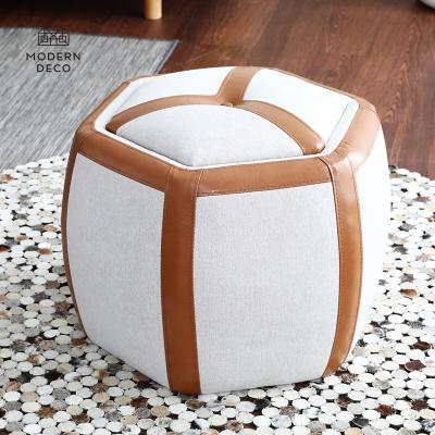 China Custom Storage Stool Storage Stool Box Ottoman Stool with Lid for Modern Vanity Bedroom Accent Seat for sale