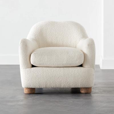 China Modern White Cream Armchair Sofa Seat Small Teddy Gray Gray Ivory Gray Single Seat Sofa Armchair Loop White 1 for sale