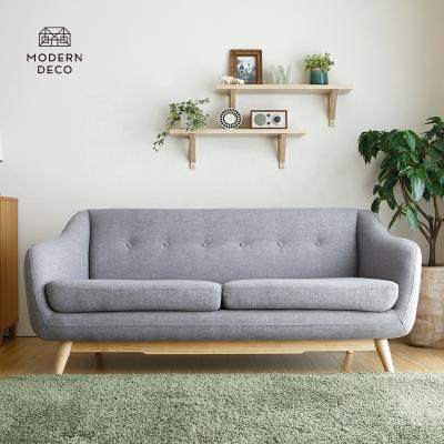 China Hotsell Gray Fabric Sofa Couch Sofa Soffa Bank Room Furniture 2021 High Quality Modern Scandinavian Upholstered Low Profile for sale