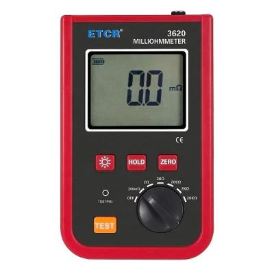 China ETCR3620 Low Value Equipotential Meter DC Value Resistance Tester 1mohm - 20 milliohm low kohm for sale