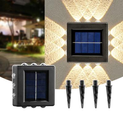 China Garden Orlite ABS High Quality Solar Wall Lamp Outdoor Waterproof Up and Down Wall Lights Warm White  Light Exterior for Fence Garden for sale