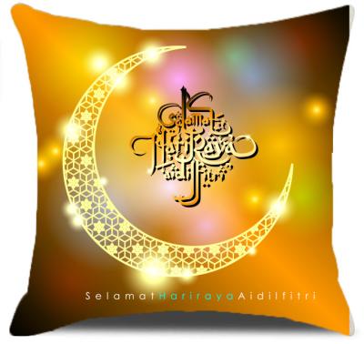 China Breathable Custom Home Products Pillow Simple Dark Blue Ramadan Eid Moon Starlight Linen Pillow Case for sale