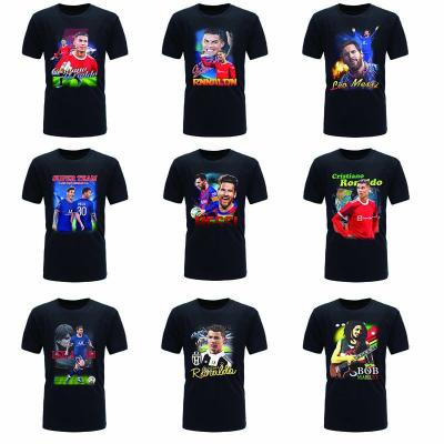 China Fashion Soccer Star Character T-shirt Black Collar Breathable Custom Crop Shirt for sale