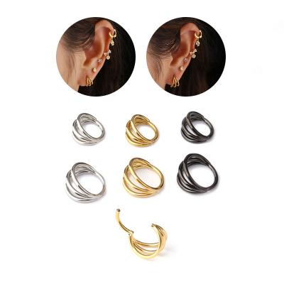 China Nose Piercing Ring Septum Nose Jewelry 16G 316L Trendy Tragus Surgical Steel Helix Earring Circle Cartilage Segment Clicker for sale