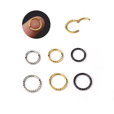 China FASHIONABLE Triangular Steel Helix Earring Circle Cartilage Segment Clicker Stainles Model 16G Nose Piercing Nose Ring Septum Nose Jewelry Tragus for sale