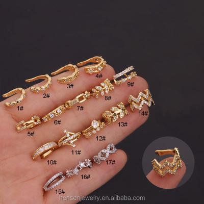 China New Arrival FASHIONABLE Adjustable Ear Cuff 8mm CZ No Piercing Conch Ear Cuff Cartilage Helix Orbital Non Piercing Jewelry for sale