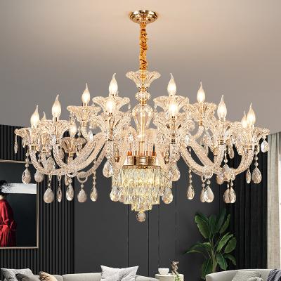 China Large Crystal Chandelier Hanging Lights For Restaurant Hotel Lobby Modern Indoor Luxury Decor Pendant Light for sale