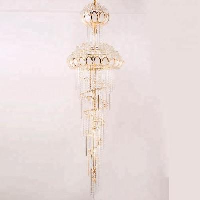 China Modern Hotel Flower Rustic Crystal Chandelier Pendant Lighting For High Ceilings Decor for sale