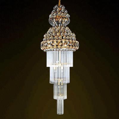 China Modern Elegant Hotel K9 Gold Large Crystal Decoration Chandelier Light For Hotel Lobby Chandelier Light for sale