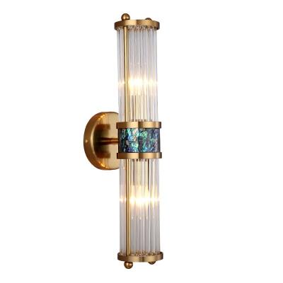 China Luxury Modern Vintage Brass Color With Crystal Glass Wall Scones For Bathroom Living Room Dining Room Wall Light Lamp Decor for sale