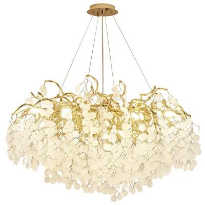 China Gold Modern Luxury Glass Chandelier Pendant Light For Living Room Interior Home Decor Pendant Light for sale