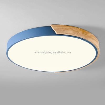 China Surface Mounted Flat Surface Modern Nordic Round Mount LED Remote Control Ceiling Lamps For Home for sale