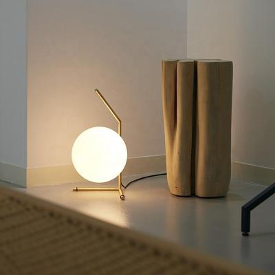 China Modern White Moon Lights Glass Ball Table Lamp Desk Led Night Light For Kid Room Decor Bedroom Table Decor Bedside Lights for sale