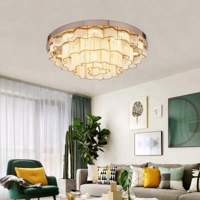 China Hot Sale Modern High Quality Crystal Beaded Surface Mounted LED Ceiling Decorating Lamp For Living Room Home Decor for sale