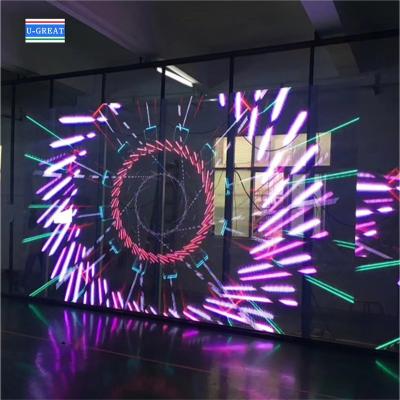 China High Brightness Transparent LED Screen Advertising Stage Background en venta