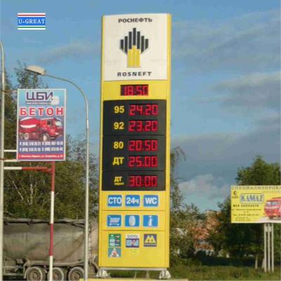 Cina led number display for led board gas station,led oil price changer in vendita