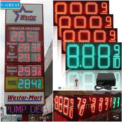 China Outdoor Digital LED Price Board  For Gas Station Illumination Adjustable Te koop