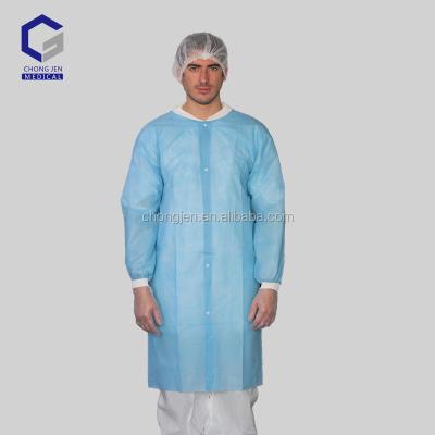 China Disposable Nonwoven Hospital Lab Coat Visitor Gown Nonwoven Lab Coat for sale