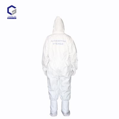 China White Water Proof SMS Type4/5/6 PPE Coveralls With Hood for sale