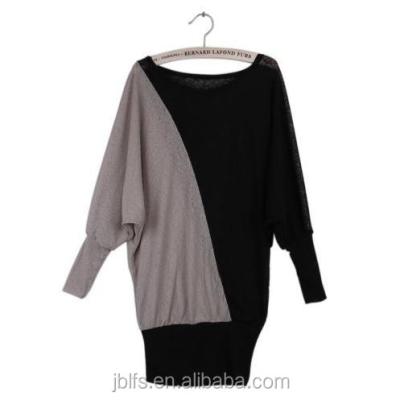 China Custom Women's Anti-Pilling Knit Loose Bat Sleeve Dress T-Shirts for sale