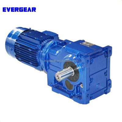 China HT250 cast iron K series bevel gear reducer helical gearbox geared motor for sale