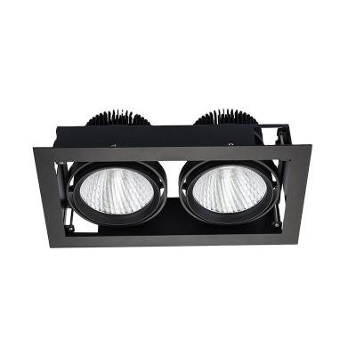 China Modern Double Head 2*32W CRI90 LED Grill Spot Light Downlight For Hotel Shopping Mall for sale