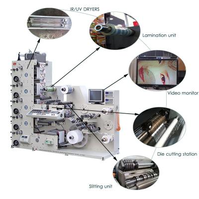 China RY-320 printing shops label flexo printing machine with sheeter station for sale